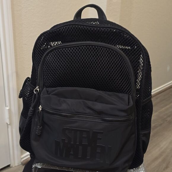 Steve Madden BSuki Mesh Backpack w/Laptop Case- Black main image 9